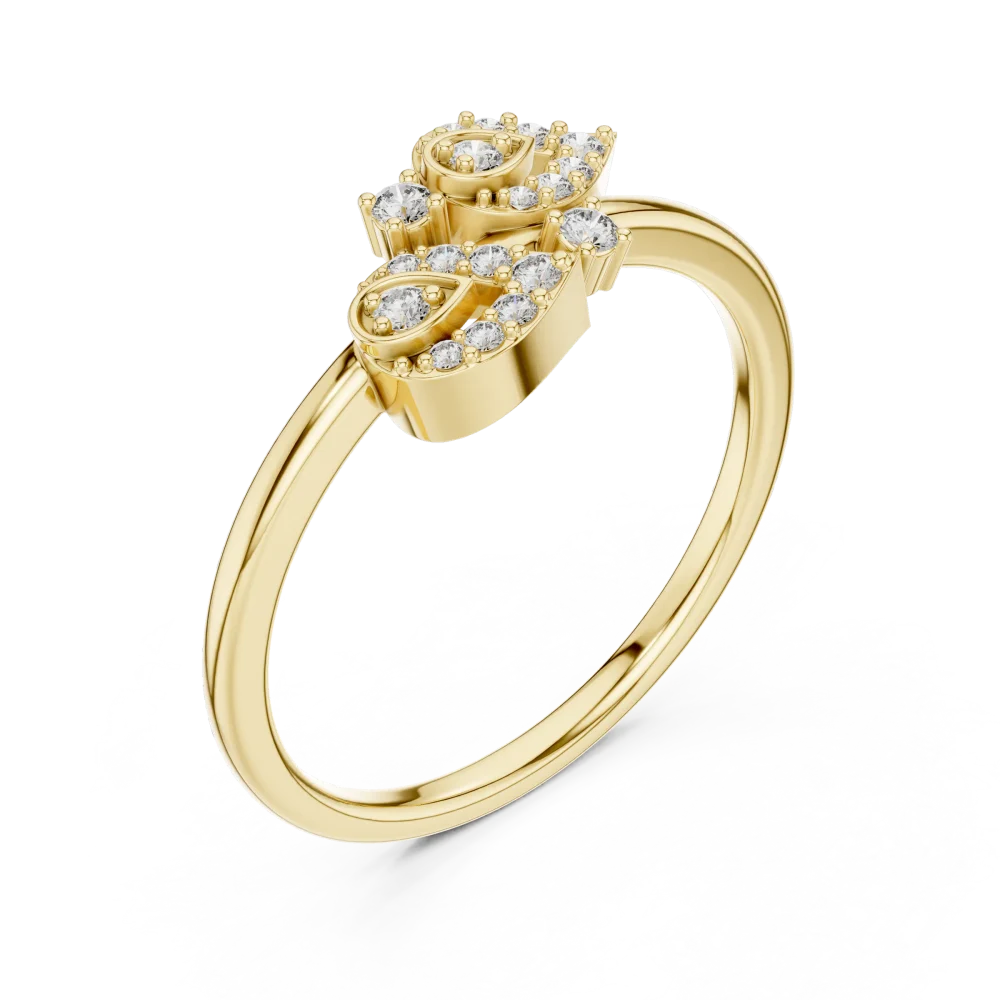 Experience radiant elegance with this dual-motif pavé ring, featuring brilliant DIAMEUR diamonds. Elevate your collection with this modern treasure.