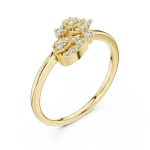Ethereal Round Brilliant Pavé-Set Dual Motif Statement Ring