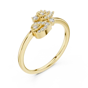 Ethereal Round Brilliant Pavé-Set Dual Motif Statement Ring