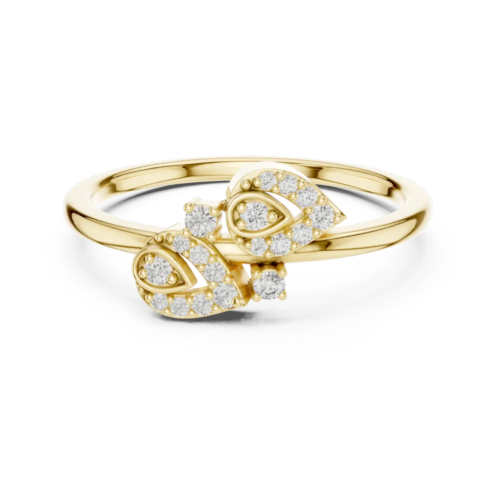 Ethereal Round Brilliant Pavé-Set Dual Motif Statement Ring - Image 2
