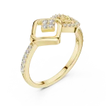 Geometric Symmetry Pavé-Set Round Brilliant Diamond Ring