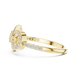 Geometric Symmetry Pavé-Set Round Brilliant Diamond Ring - Image 4