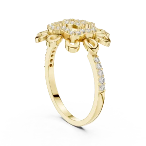 Ethereal Round Brilliant Swirl Silhouette Cocktail Ring - Image 3