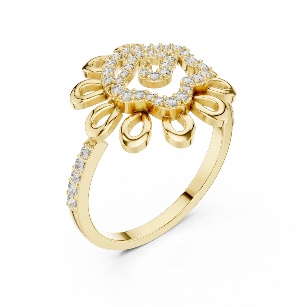 Discover the artistic elegance of this DIAMEUR diamond swirl ring. A stunning statement piece crafted for brilliance—shop this modern classic today.