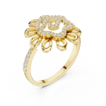 Ethereal Round Brilliant Swirl Silhouette Cocktail Ring