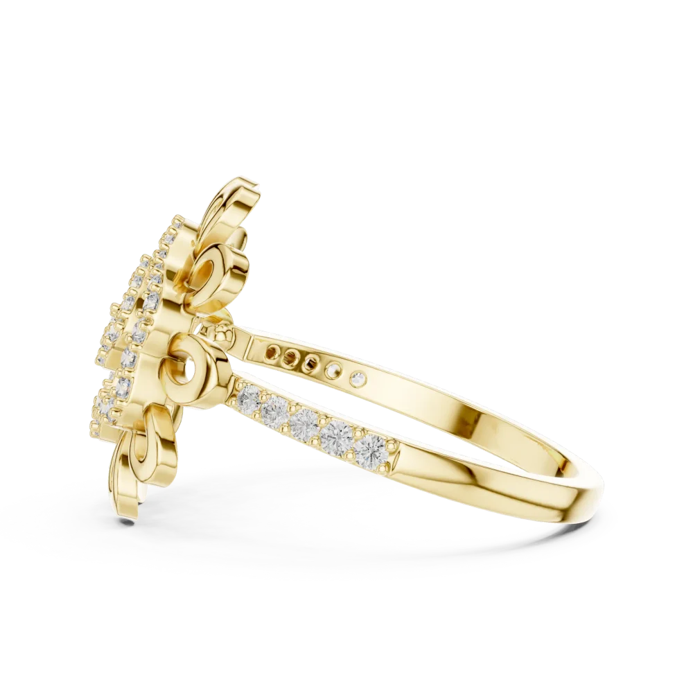Ethereal Round Brilliant Swirl Silhouette Cocktail Ring - Image 4