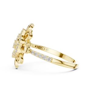 Ethereal Round Brilliant Swirl Silhouette Cocktail Ring - Image 4
