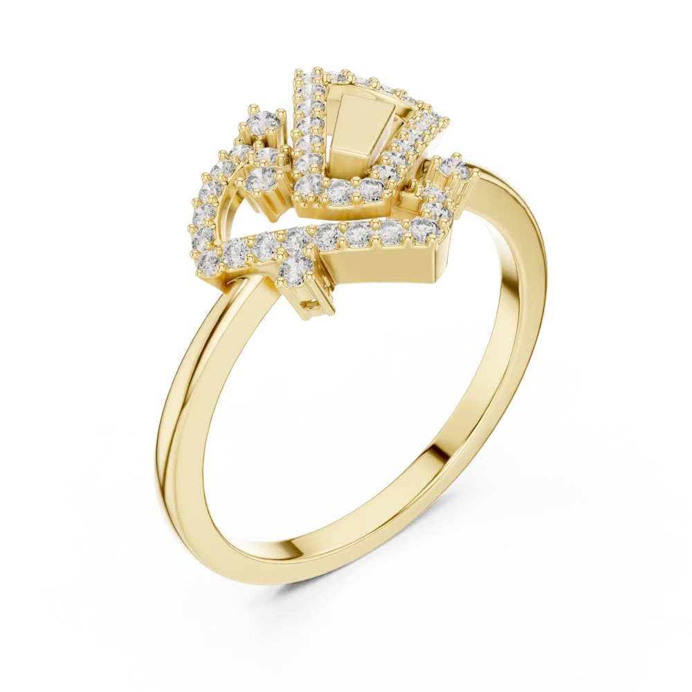 Adorn your hand with this geometric DIAMEUR diamond statement ring. Expertly crafted for brilliant light performance, shop this modern classic today.
