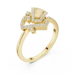 Geometric Silhouette Round and Baguette Pavé Statement Ring