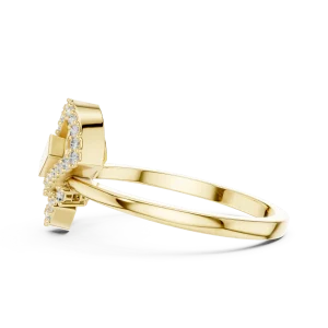 Geometric Silhouette Round and Baguette Pavé Statement Ring - Image 4