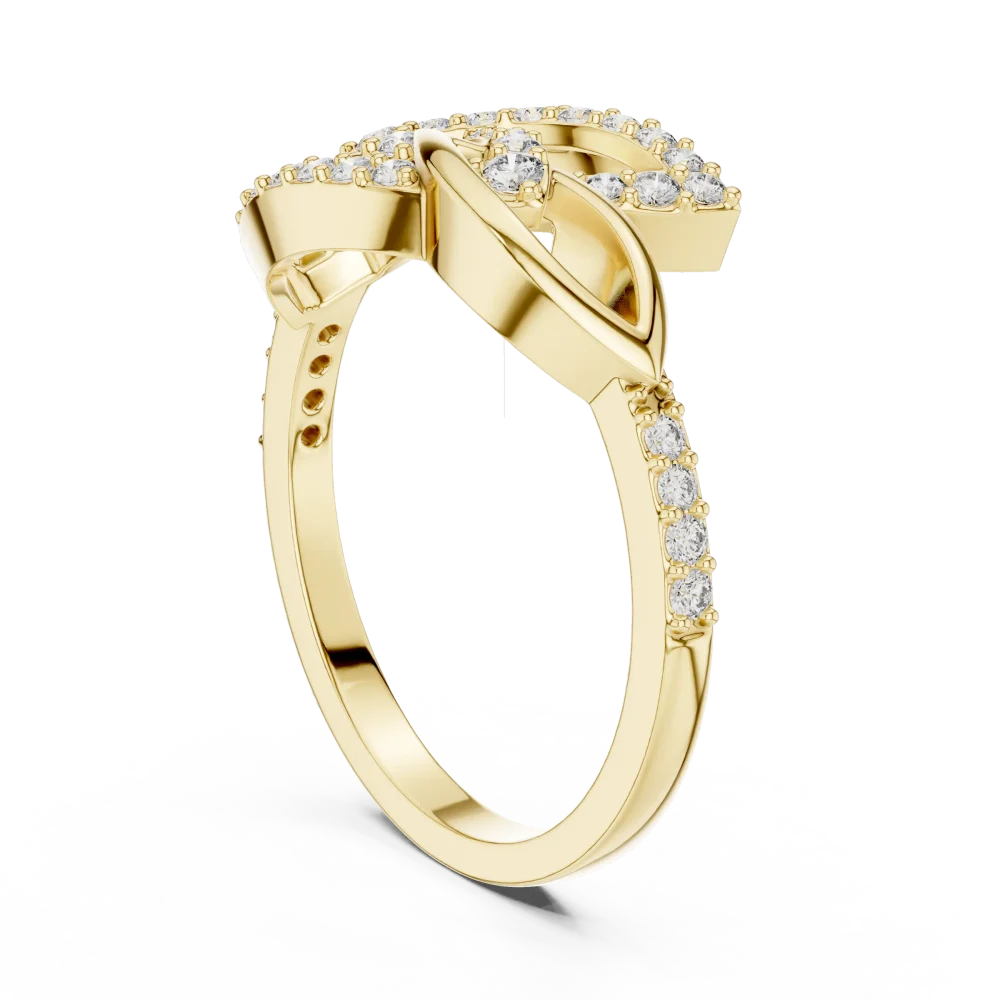 Ethereal Round Brilliant Pavé-Set Interlaced Silhouette Ring - Image 3