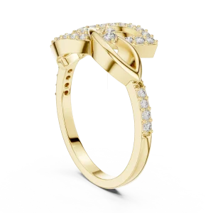 Ethereal Round Brilliant Pavé-Set Interlaced Silhouette Ring - Image 3
