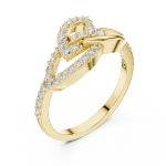 Ethereal Round Brilliant Pavé-Set Interlaced Silhouette Ring