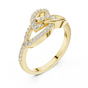 Ethereal Round Brilliant Pavé-Set Interlaced Silhouette Ring