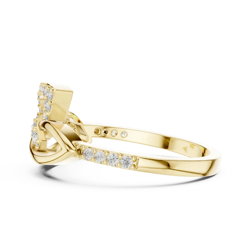Ethereal Round Brilliant Pavé-Set Interlaced Silhouette Ring - Image 4