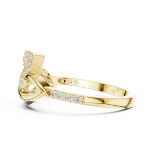 Ethereal Round Brilliant Pavé-Set Interlaced Silhouette Ring - Image 4