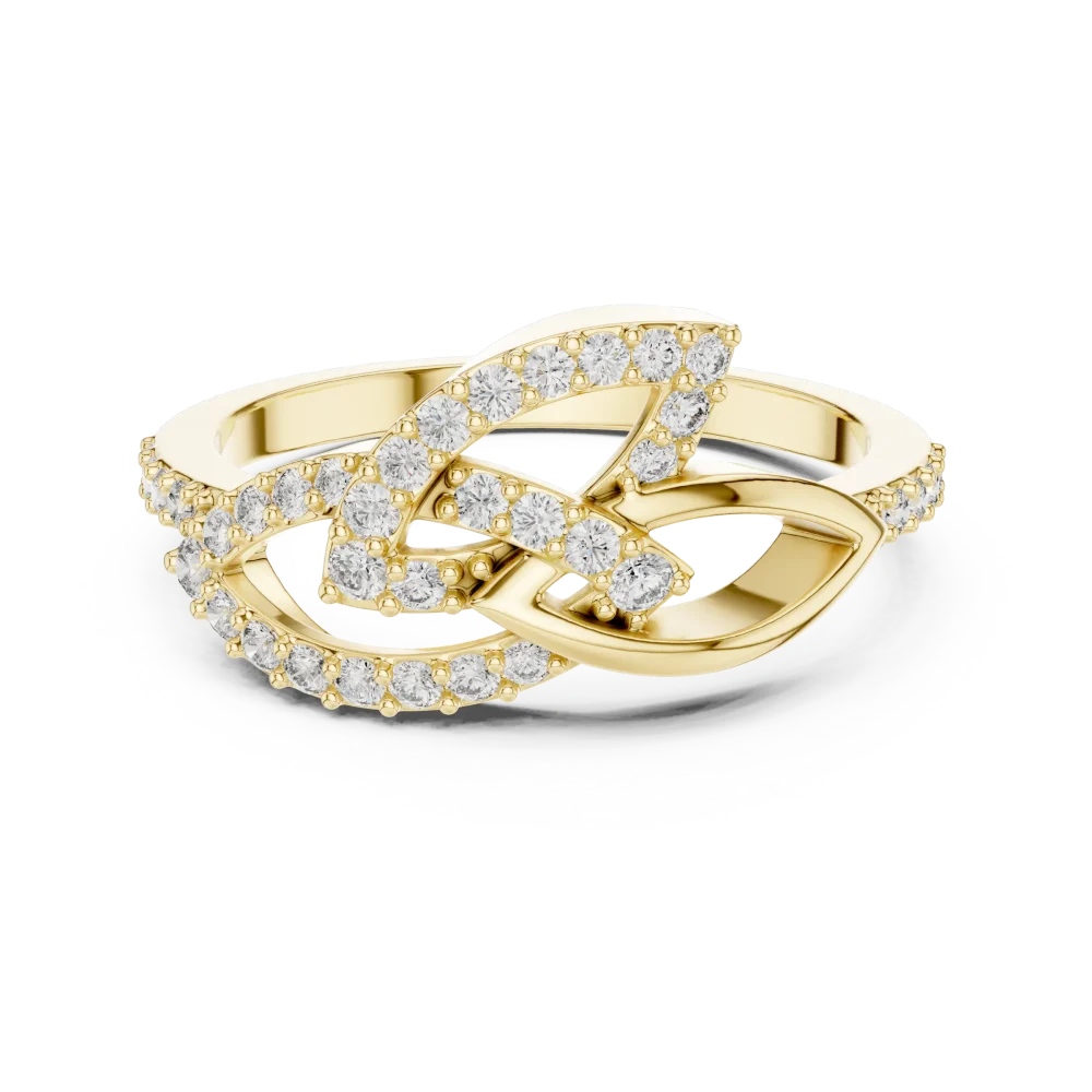 Ethereal Round Brilliant Pavé-Set Interlaced Silhouette Ring - Image 2