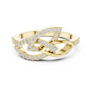 Ethereal Round Brilliant Pavé-Set Interlaced Silhouette Ring - Image 2