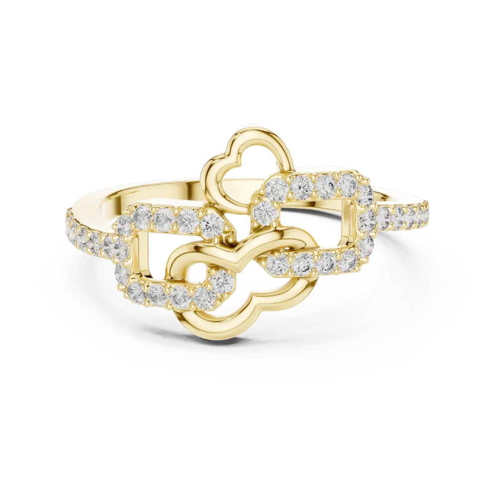 Infinite Silhouette Pavé-Set Round Cut Statement Ring - Image 2