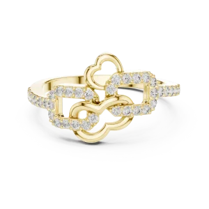Infinite Silhouette Pavé-Set Round Cut Statement Ring - Image 2