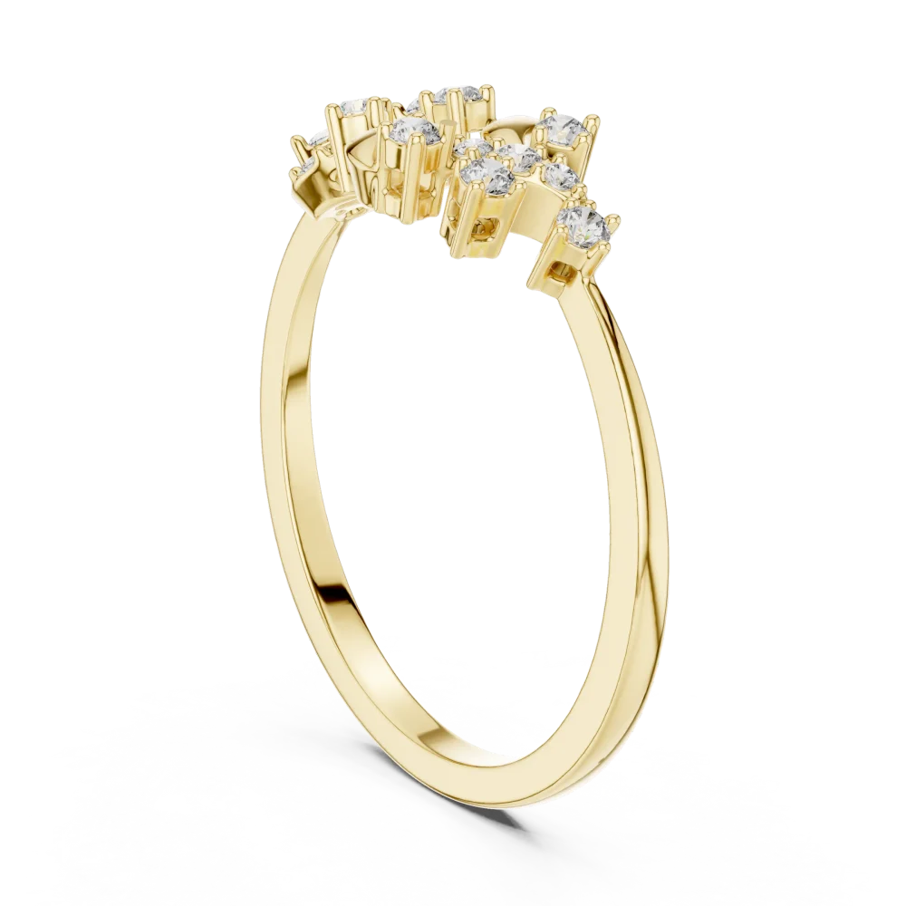 Fluid Silhouette Round Brilliant Cluster Cocktail Ring - Image 3