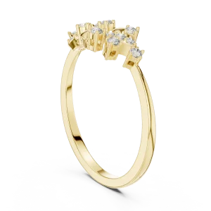 Fluid Silhouette Round Brilliant Cluster Cocktail Ring - Image 3