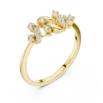 Fluid Silhouette Round Brilliant Cluster Cocktail Ring