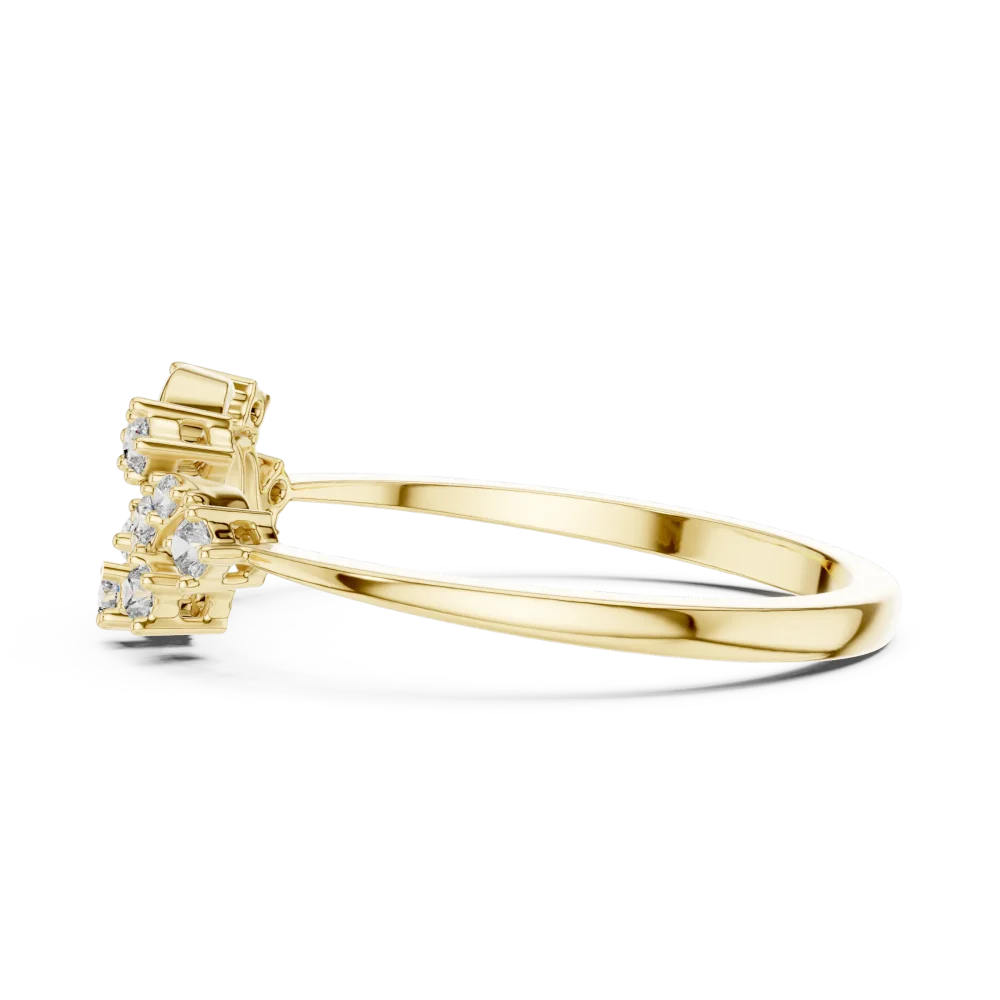 Fluid Silhouette Round Brilliant Cluster Cocktail Ring - Image 4