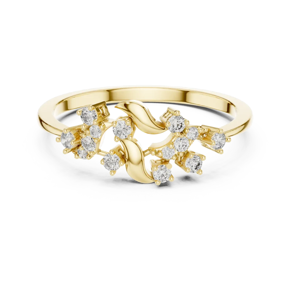 Fluid Silhouette Round Brilliant Cluster Cocktail Ring - Image 2