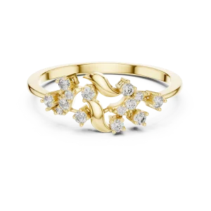 Fluid Silhouette Round Brilliant Cluster Cocktail Ring - Image 2