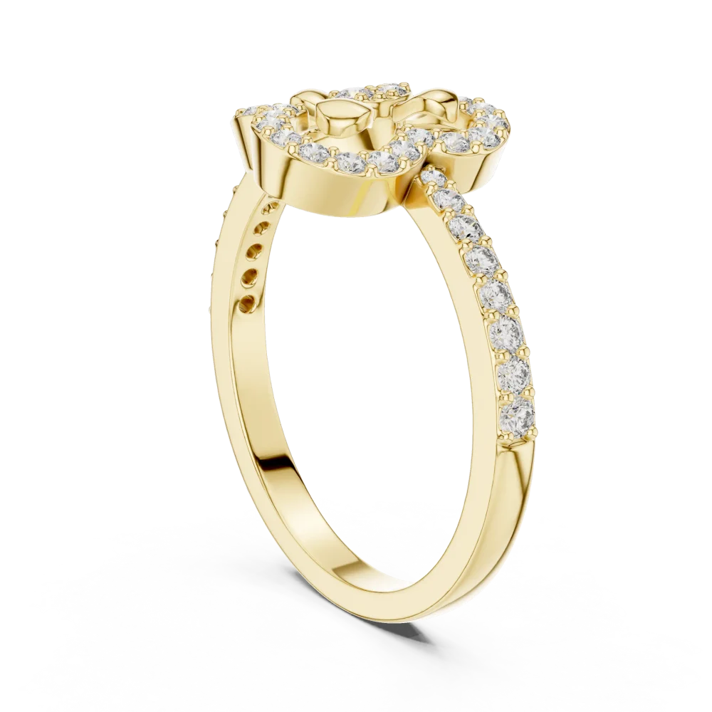 Ethereal Silhouette Round Pavé-Set Statement Ring - Image 3