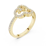 Ethereal Silhouette Round Pavé-Set Statement Ring