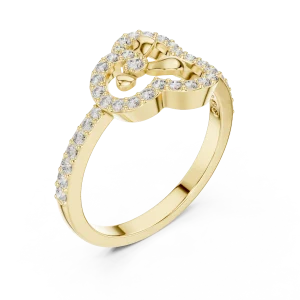 Ethereal Silhouette Round Pavé-Set Statement Ring