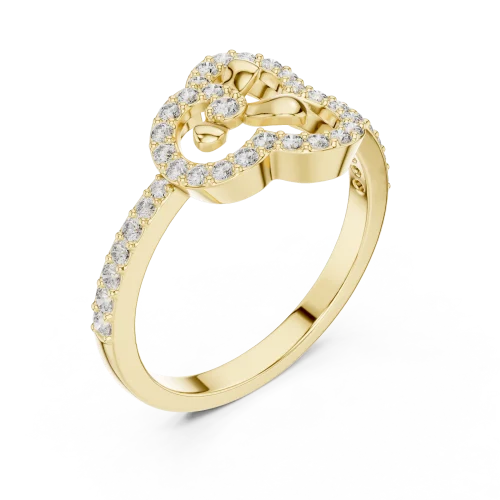 Ethereal Silhouette Round Pavé-Set Statement Ring