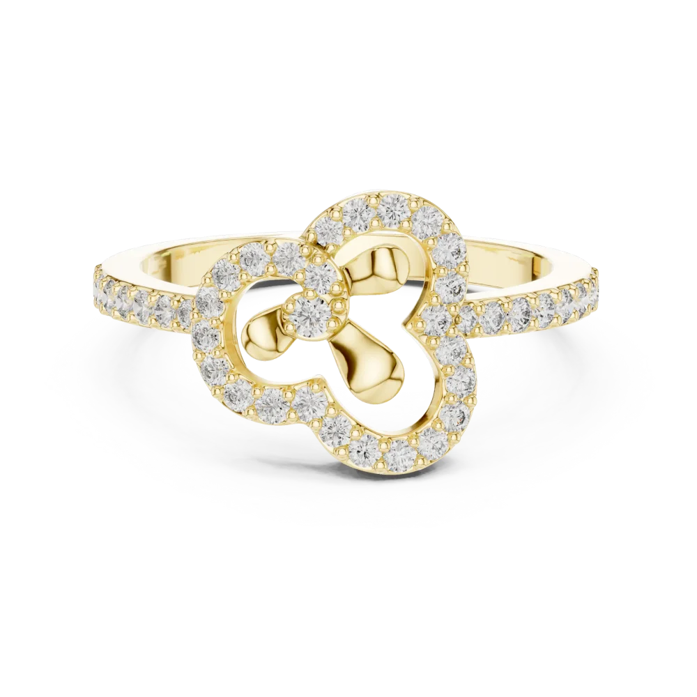 Ethereal Silhouette Round Pavé-Set Statement Ring - Image 2