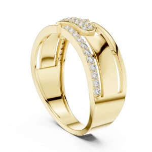 Symmetry Geometric Pavé-Set Round Cut Diamond Band - Image 3