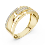 Symmetry Geometric Pavé-Set Round Cut Diamond Band