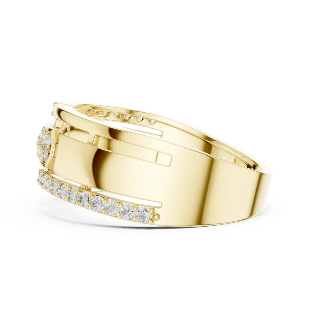 Symmetry Geometric Pavé-Set Round Cut Diamond Band - Image 4
