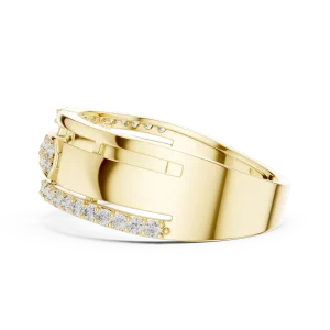 Symmetry Geometric Pavé-Set Round Cut Diamond Band - Image 4