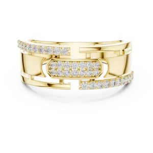 Symmetry Geometric Pavé-Set Round Cut Diamond Band - Image 2