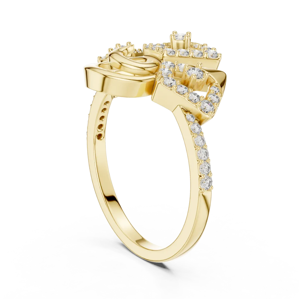 Architectural Round Brilliant Pavé-Set Cocktail Ring - Image 3