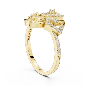 Architectural Round Brilliant Pavé-Set Cocktail Ring - Image 3