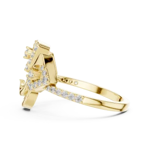 Architectural Round Brilliant Pavé-Set Cocktail Ring - Image 4