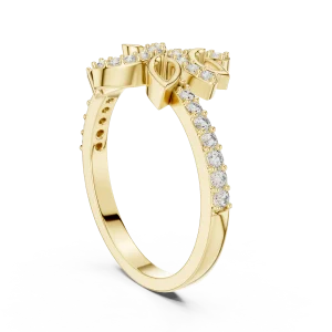 Ethereal Foliage Pavé-Set Round Brilliant Cocktail Ring - Image 3