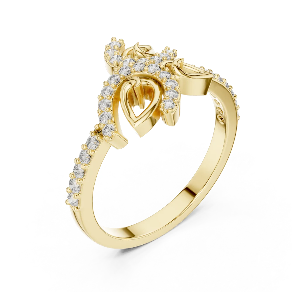 Adorn your hand with the brilliance of this foliage-inspired pavé ring. Featuring exquisite DIAMEUR lab-grown diamonds, discover modern luxury today.