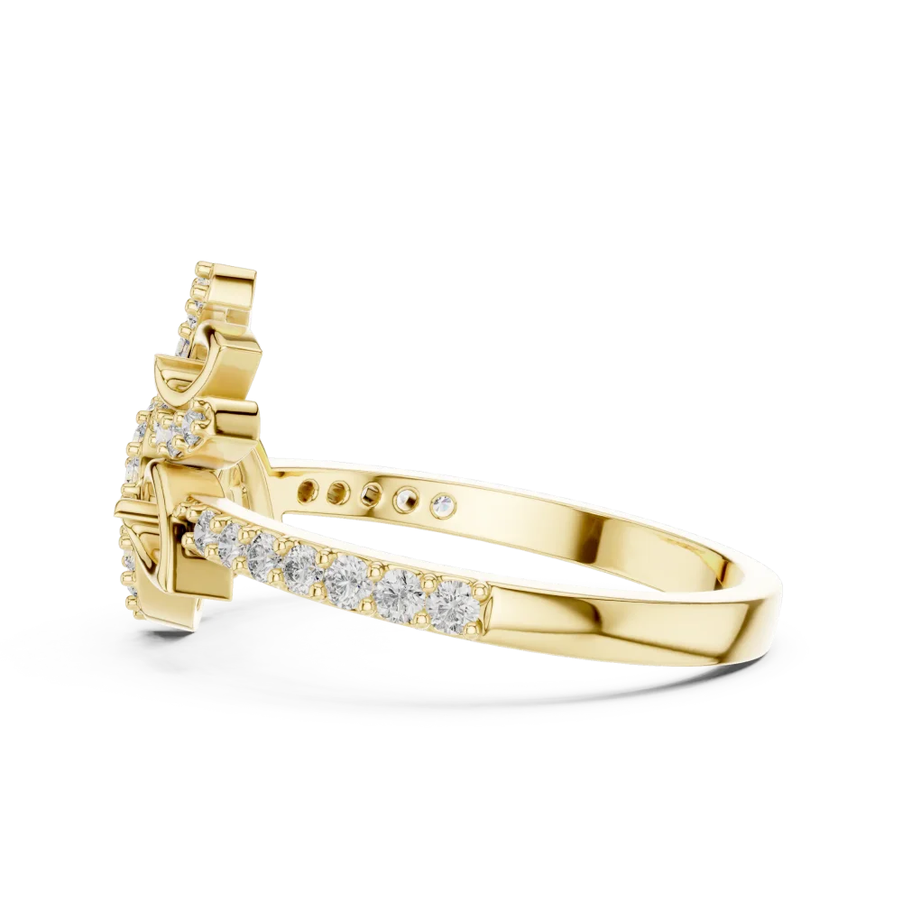 Ethereal Foliage Pavé-Set Round Brilliant Cocktail Ring - Image 4