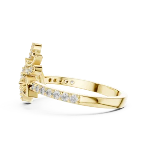 Ethereal Foliage Pavé-Set Round Brilliant Cocktail Ring - Image 4