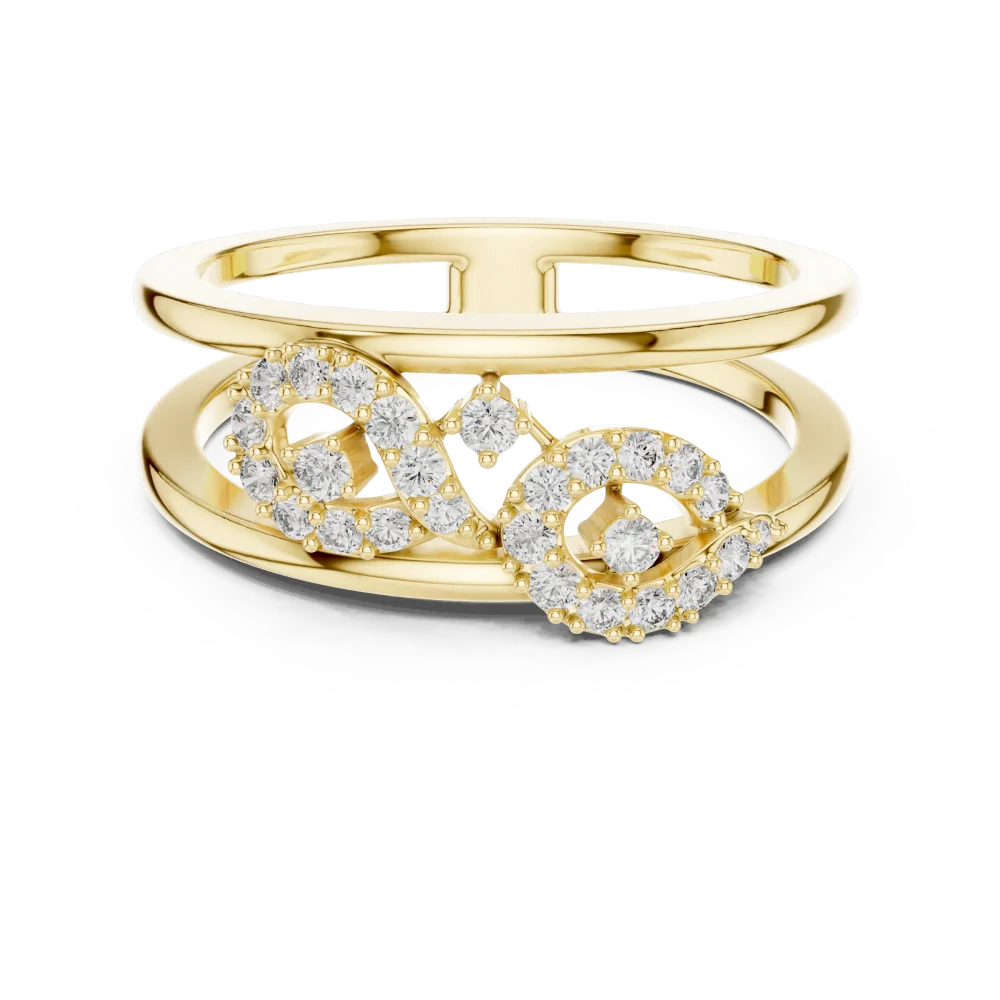 Infinite Silhouette Pavé-Set Round Cut Statement Ring - Image 2