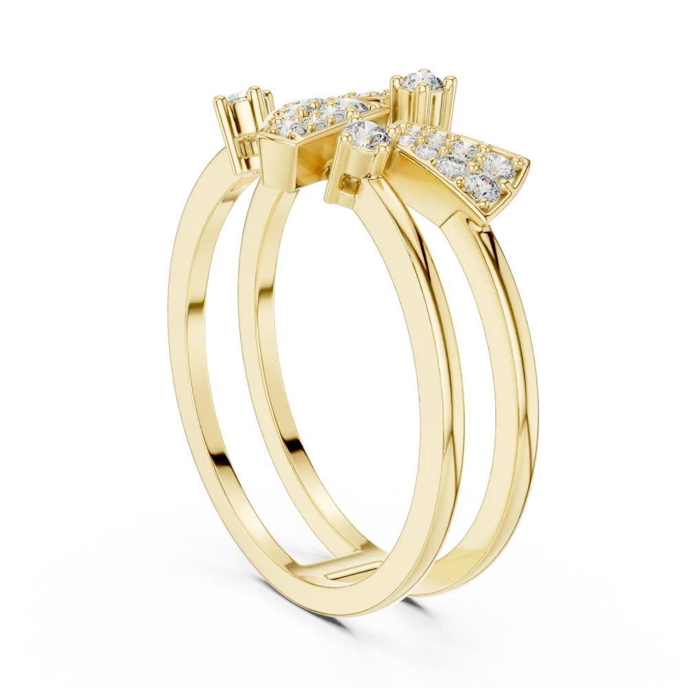 Geometric Symmetry Pavé-Set Round Brilliant Cluster Ring - Image 3