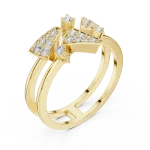 Geometric Symmetry Pavé-Set Round Brilliant Cluster Ring